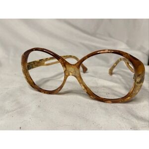 Vintage Oversized Amber Tortoise Shell Glasses Frames Only France